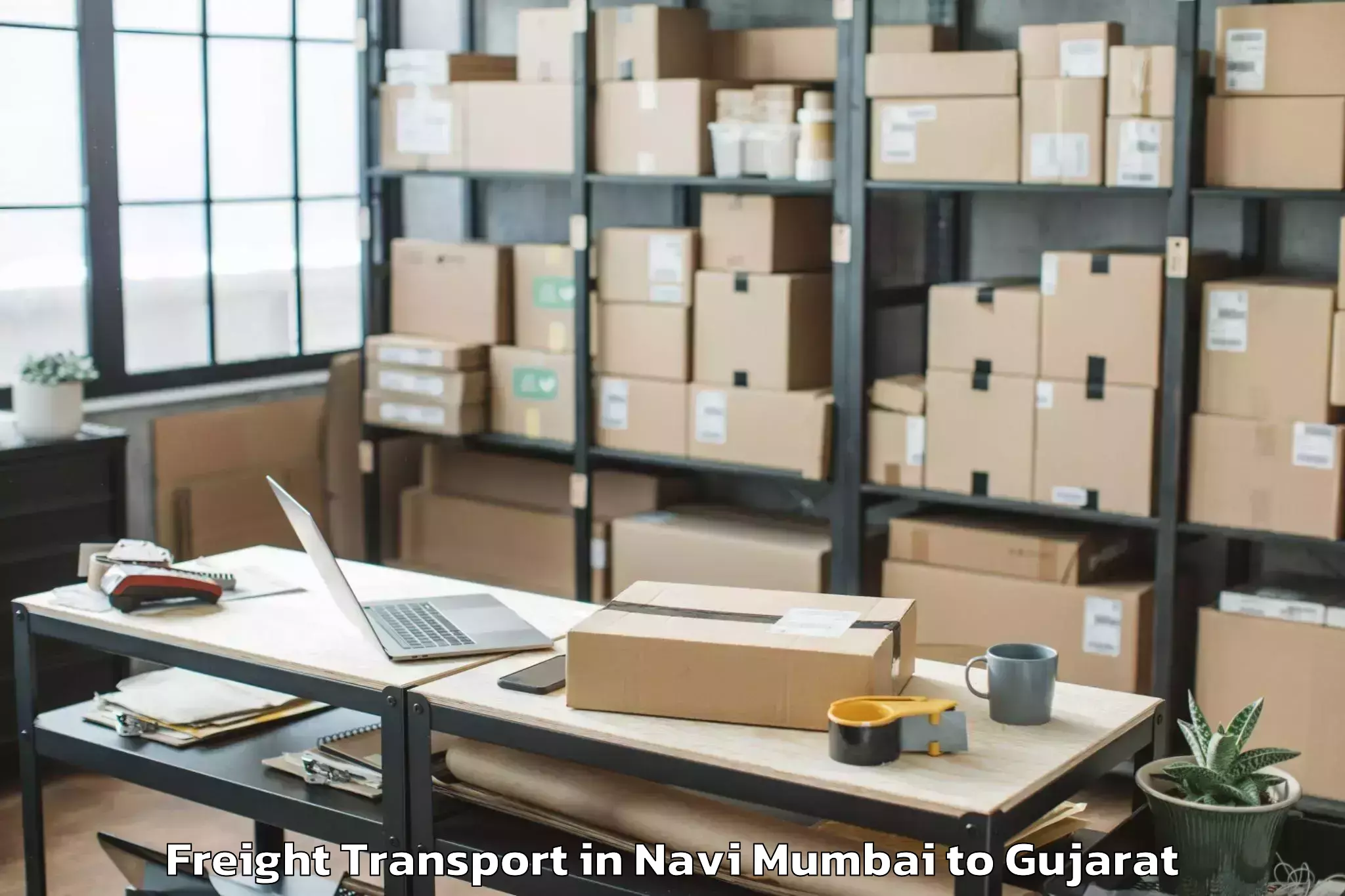 Top Navi Mumbai to Palanpur Freight Transport Available